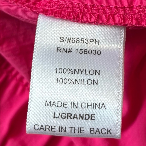 LOVETREE Vibrant Pink Nylon Windbreaker Drawstring Pants, Size L - Picture 10 of 11